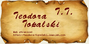 Teodora Topalski vizit kartica